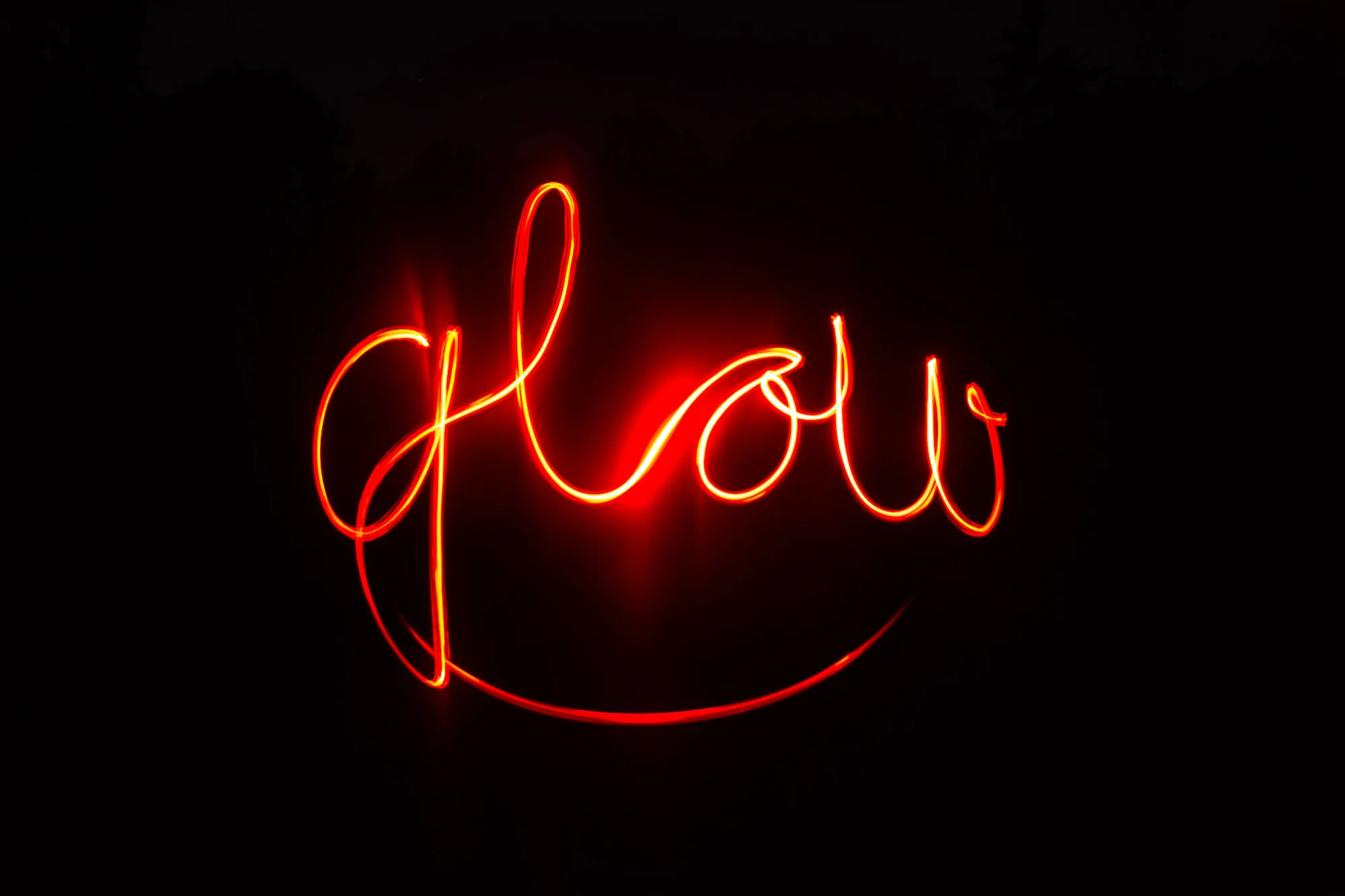 word written with light