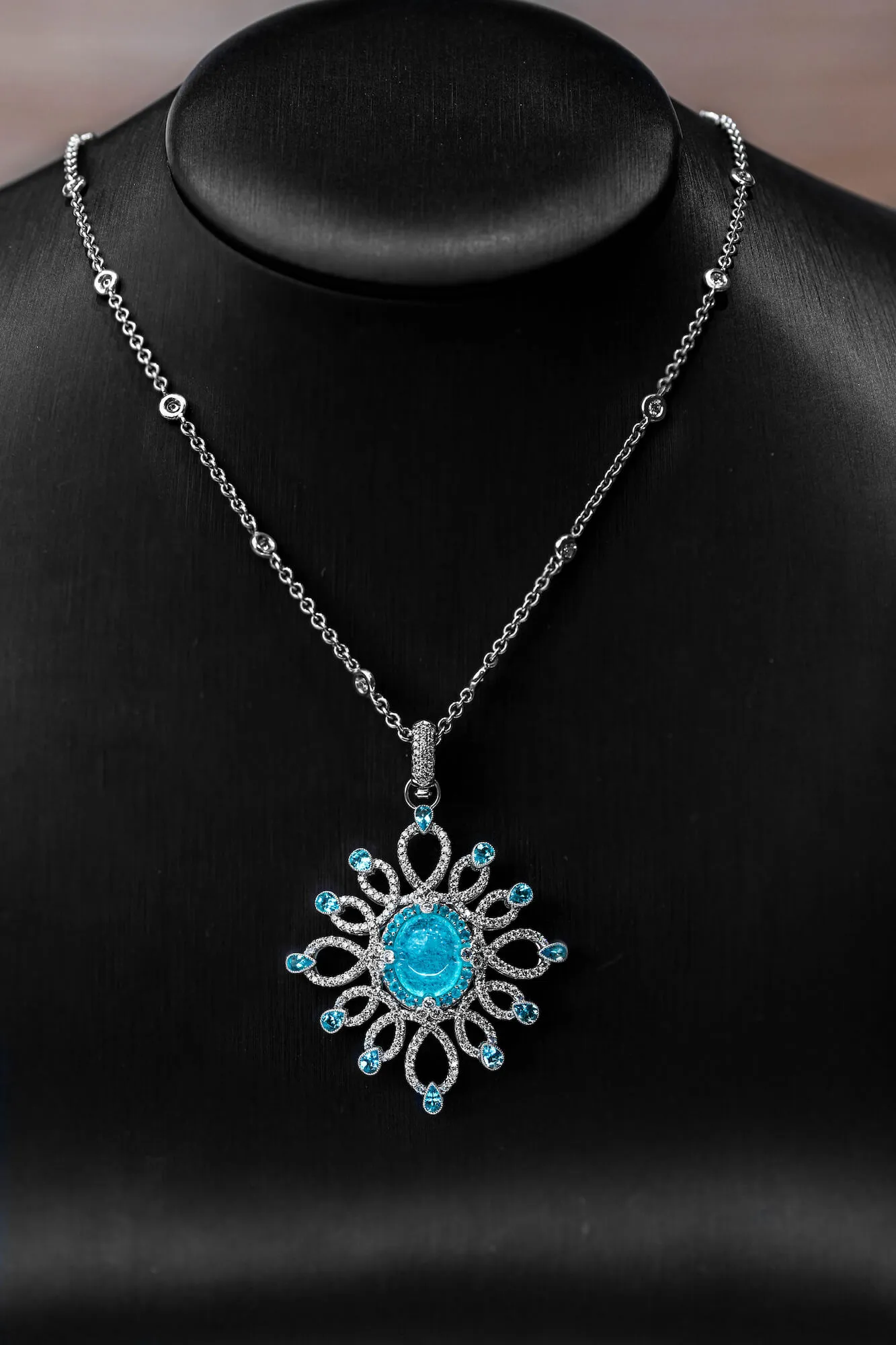 necklace on stand