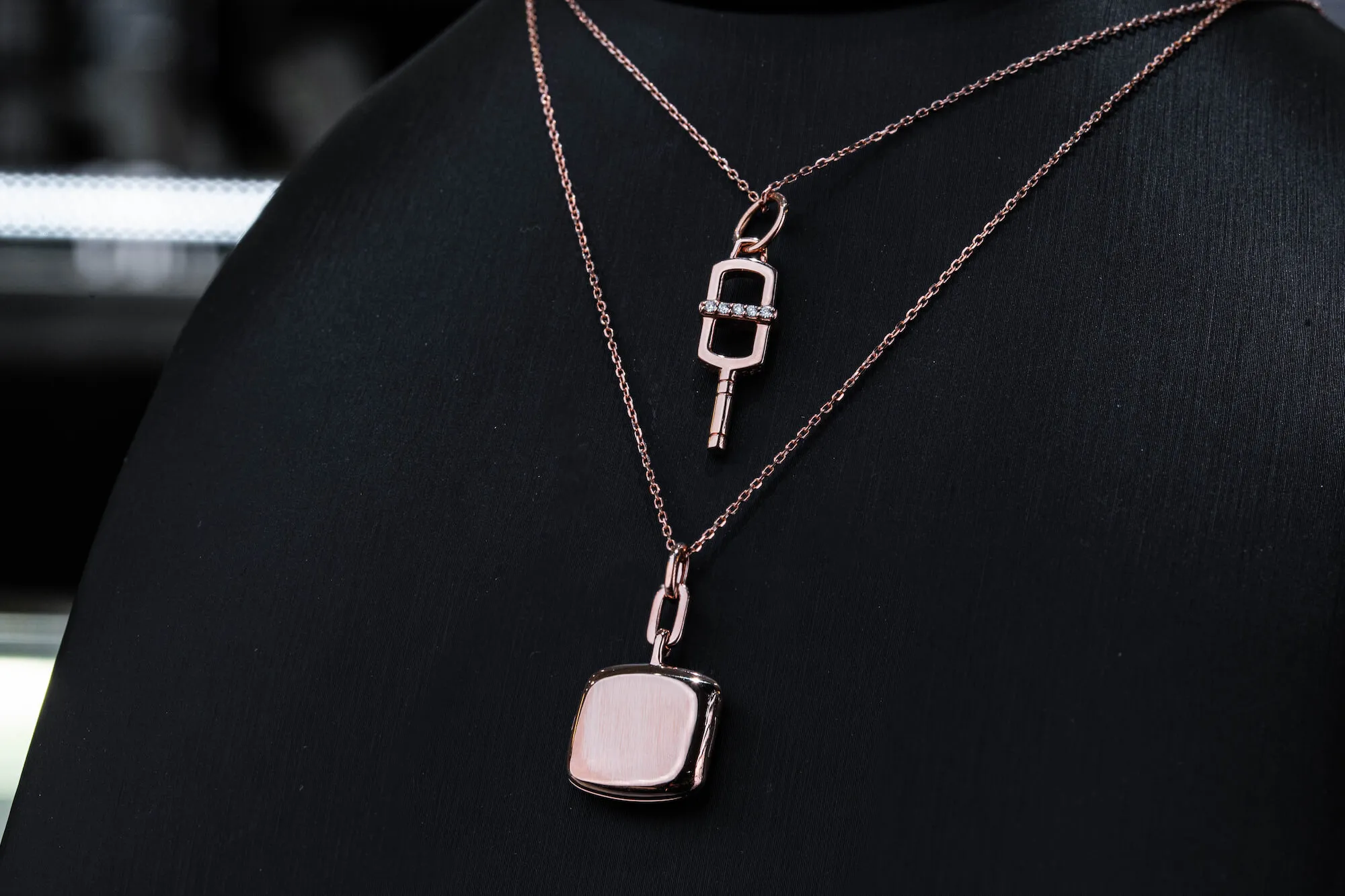 necklace on stand